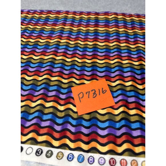 Colorful Wavy Stripe Cotton Fabric 31" x 44" By Ellen Edith For Blank Quilting - Picture 6 of 6